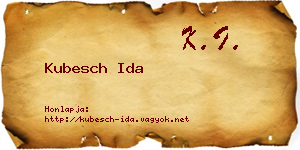 Kubesch Ida névjegykártya